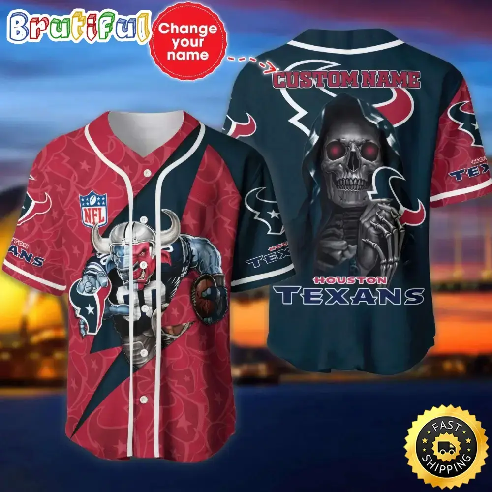 Custom Name NFL Houston Texans Baseball Jersey The Reaper Shirts Image