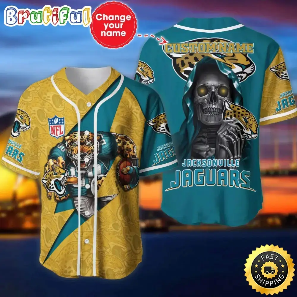 Custom Name NFL Jacksonville Jaguars Baseball Jersey The Reaper Shirts Image