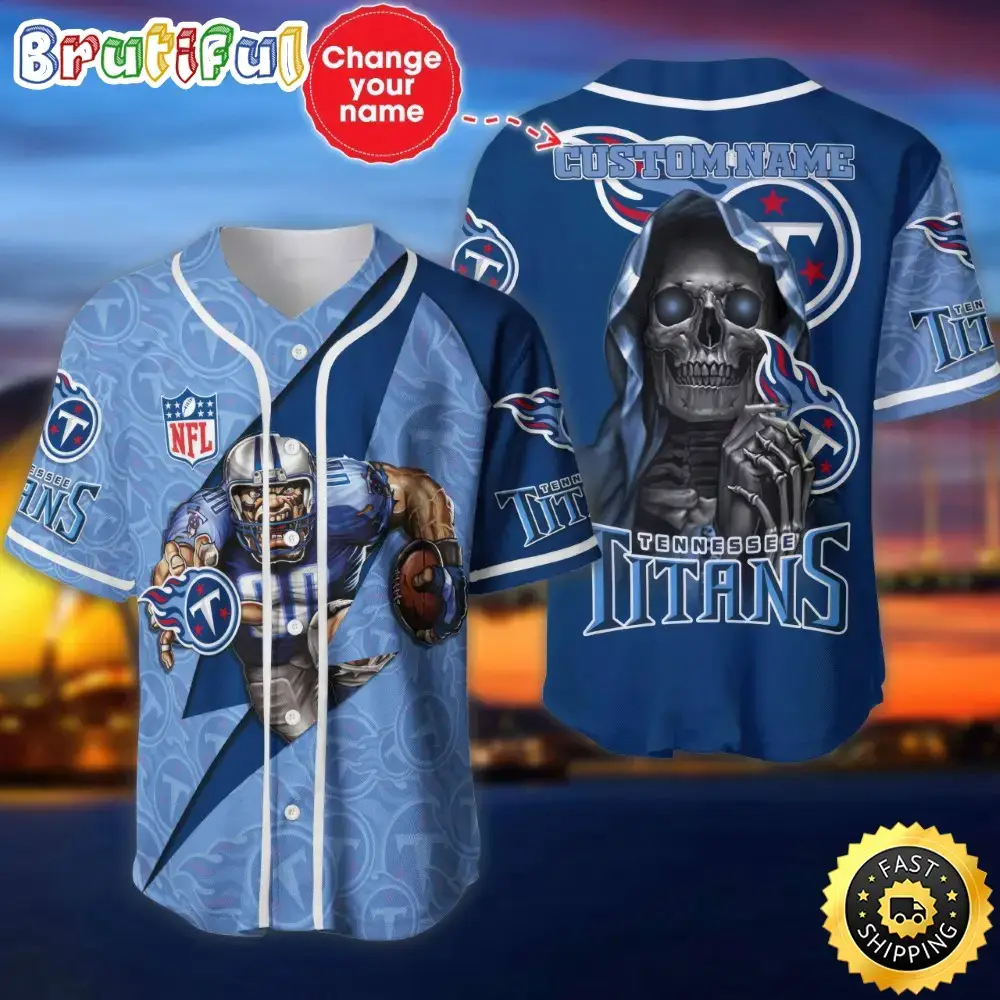 Custom Name NFL Tennessee Titans Baseball Jersey The Reaper Shirts Image