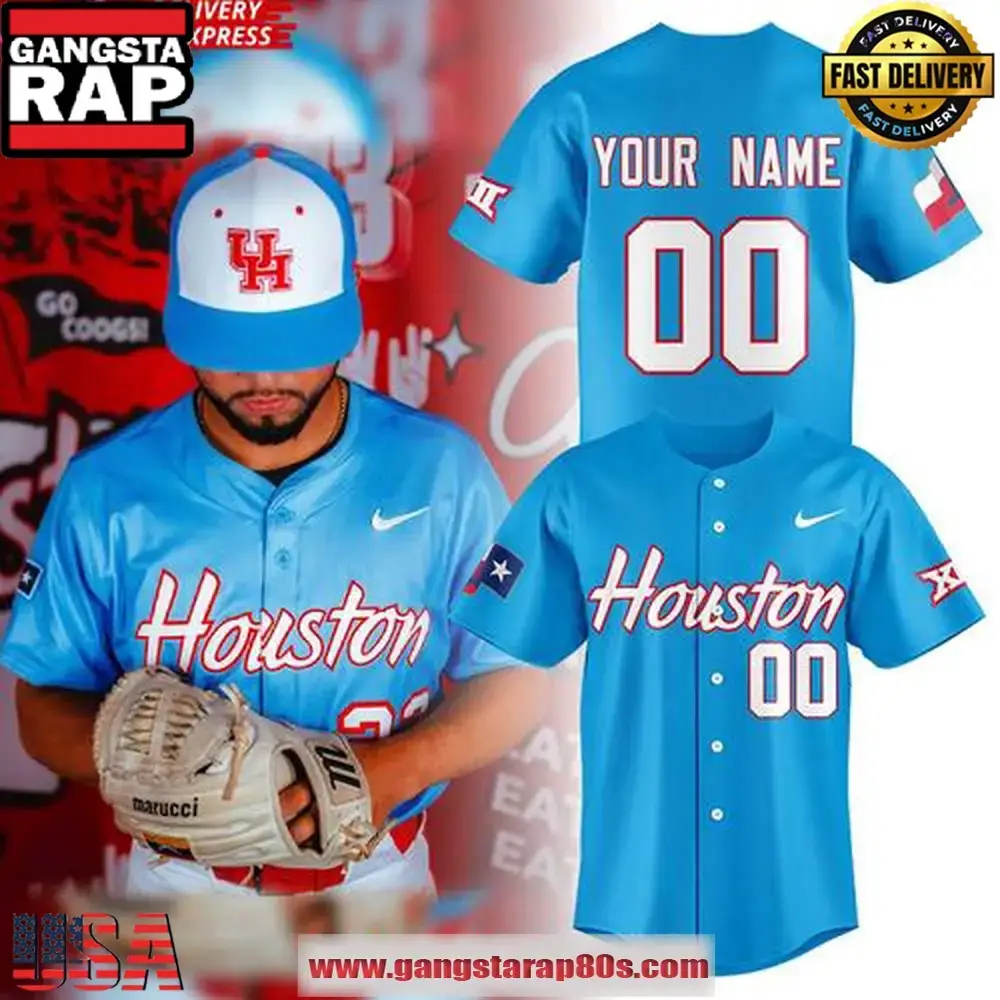 Custom Name Number Houston Cougars Baseball 2025 City Connect Limited Baseball Jersey Shirt Image
