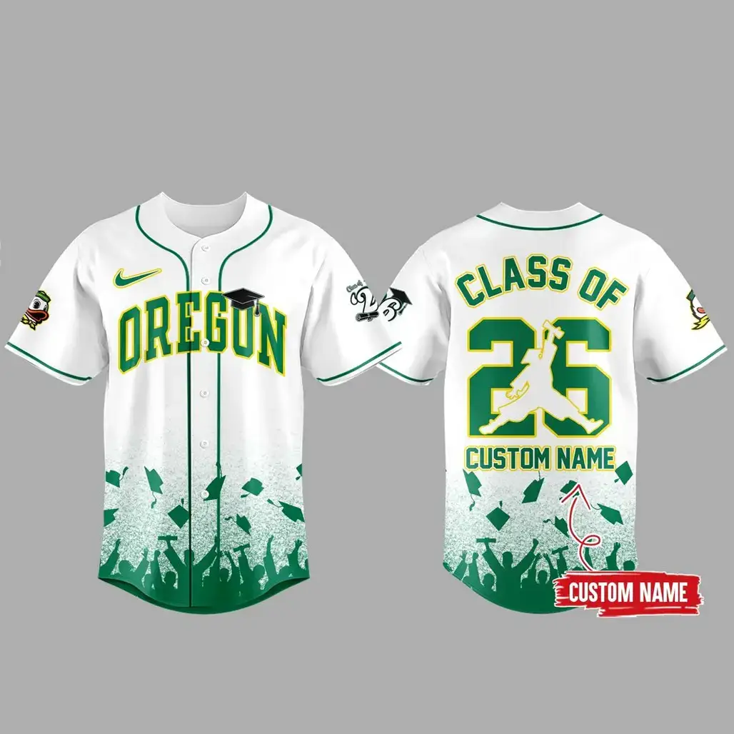 Custom Name Oregon Ducks Class Off 2026 Baseball Jersey Image