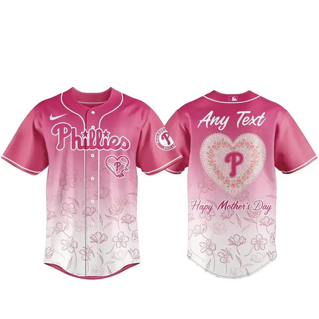 Custom Name Philadelphia Phillies Happy Mother Day 2026 Baseball Jersey Version 1 Image