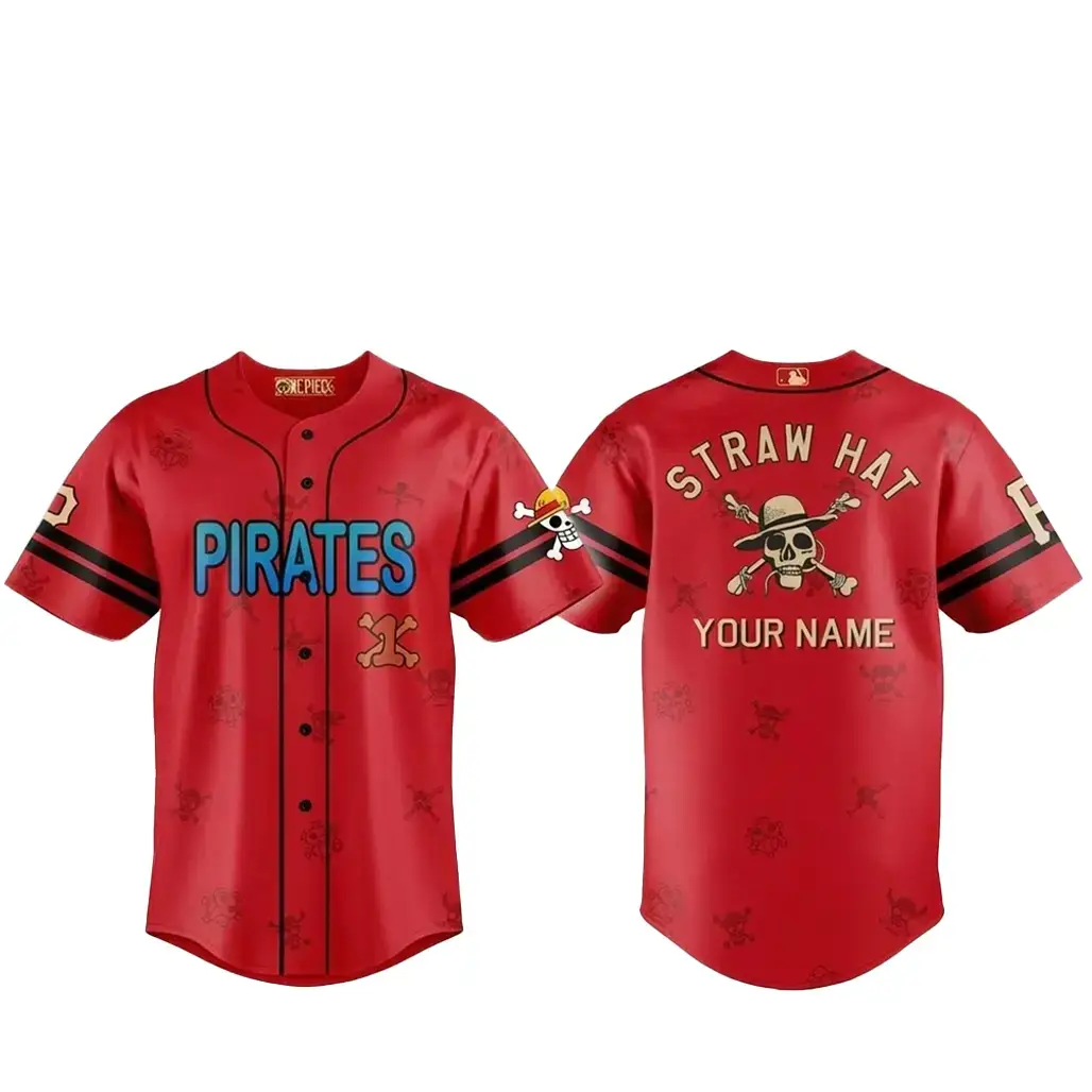 Custom Name Pittsburgh Pirates One Piece 2 Live Action Luffy Neighbours Baseball Jersey Image