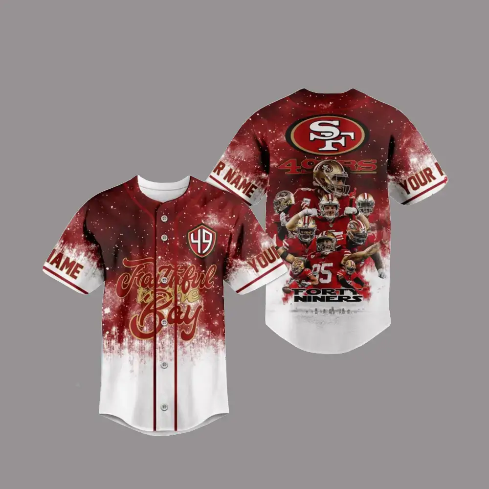 Custom Name San Francisco 49Ers Football Faithful To The Bay Baseball Jersey Image