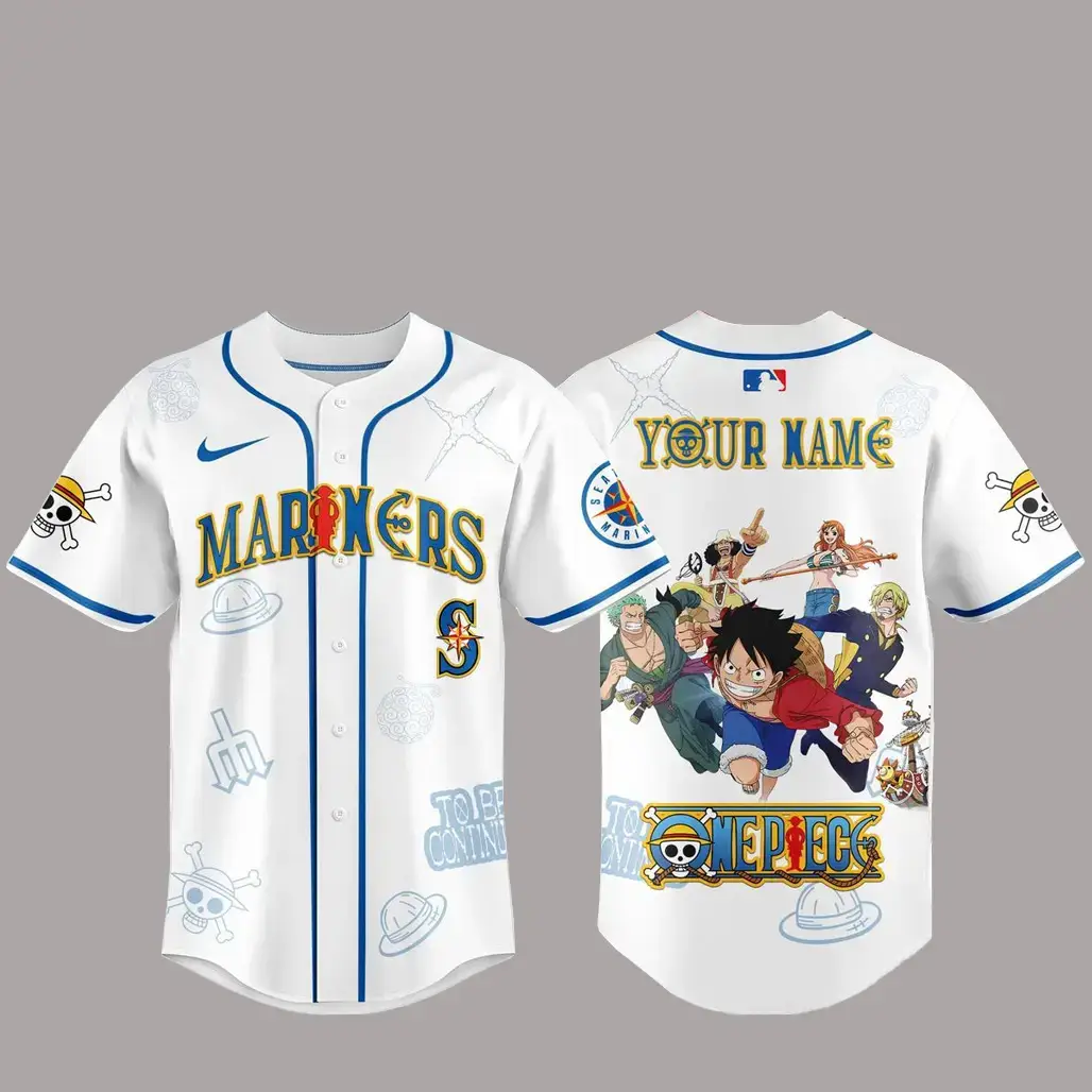 Custom Name Seattle Mariners x One Piece Night 2026 Baseball Jersey Version 1 Image