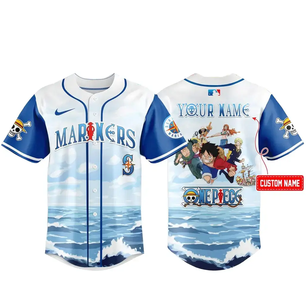 Custom Name Seattle Mariners x One Piece Night 2026 Baseball Jersey Version 2 Image