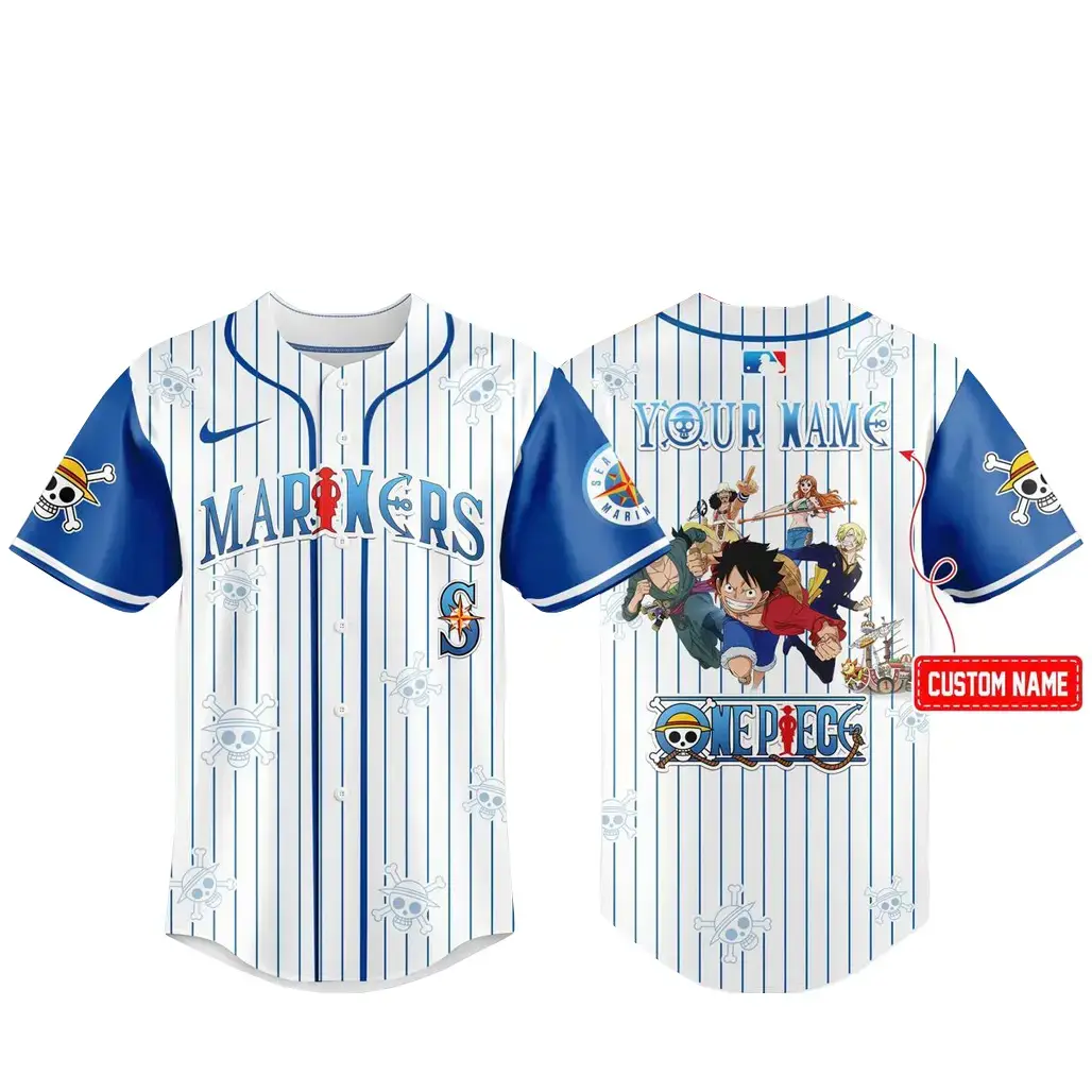 Custom Name Seattle Mariners x One Piece Night 2026 Baseball Jersey Version 3 Image