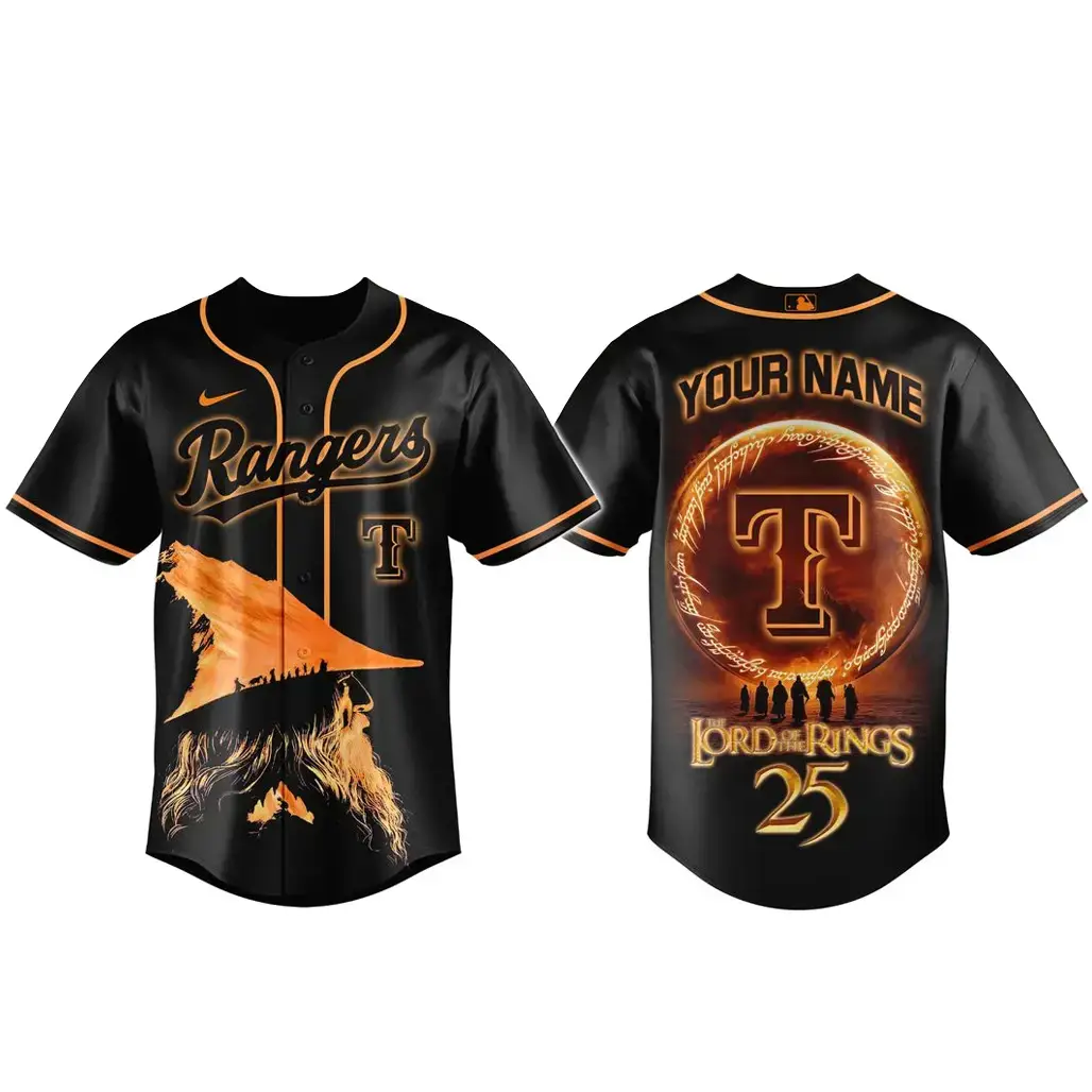 Custom Name Texas Rangers x Ring of Power 2026 Baseball Jersey Image