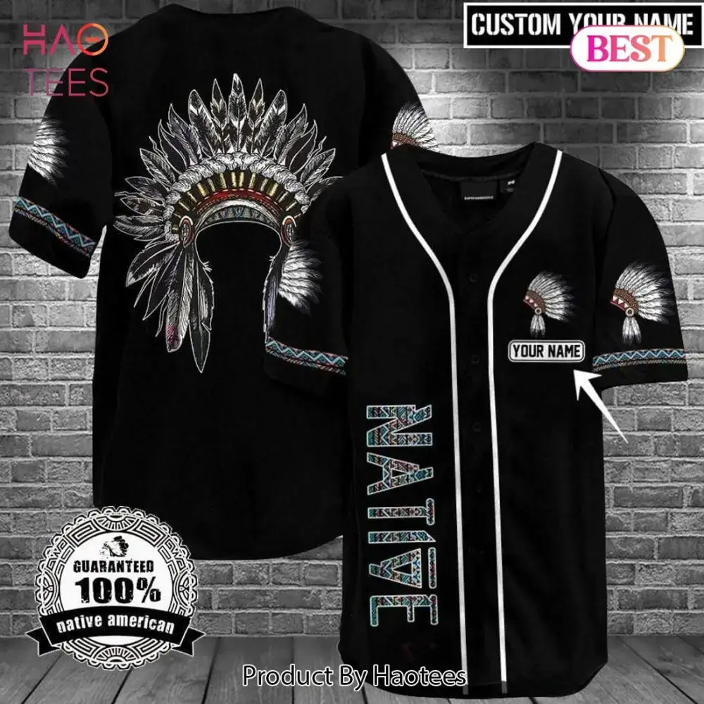 Custom Native American Baseball Jersey - Personalize With Your Name - Unique Design Image