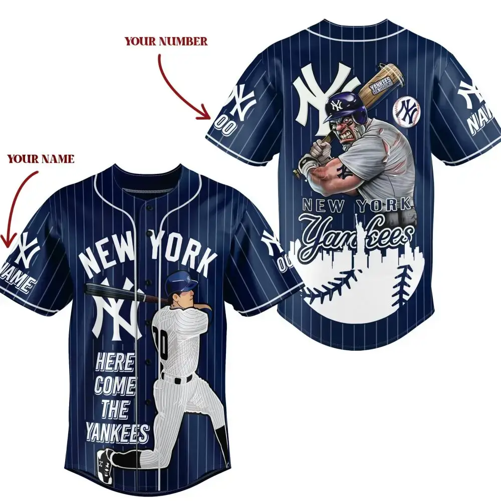 Custom New York Yankees Jersey - Personalize With Your Name & Number - Perfect Gift For Fans! Image