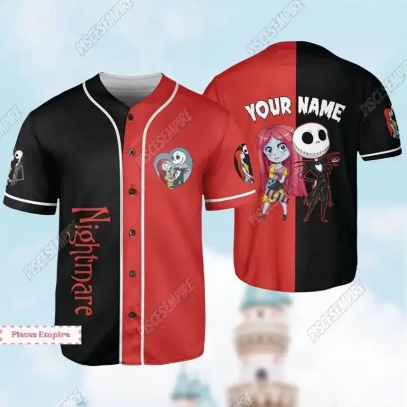 Custom Nightmare Baseball Jersey - Personalized Halloween Theme Shirt Image