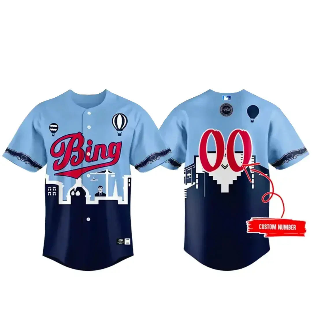 Custom Number Binghamton Rumble Ponies Independence Day Baseball Jersey Image