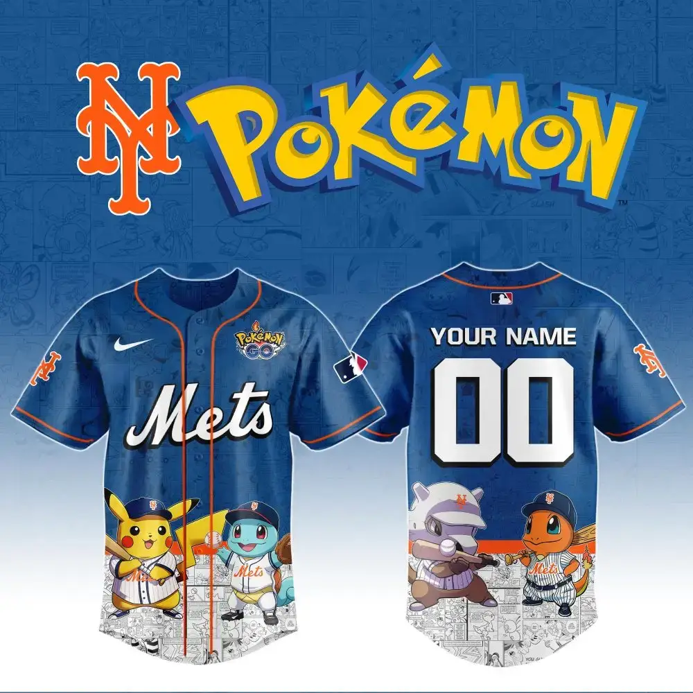 Custom Ny Mets Pokémon Baseball Jersey – Personalize With Your Name & Number! Image
