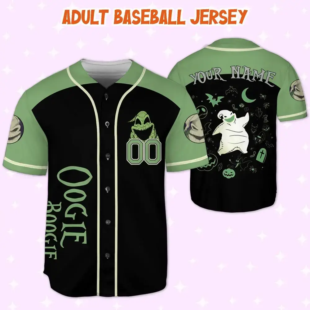 Custom Oogie Boogie Adult Baseball Jersey - Personalized Halloween Sportswear Image