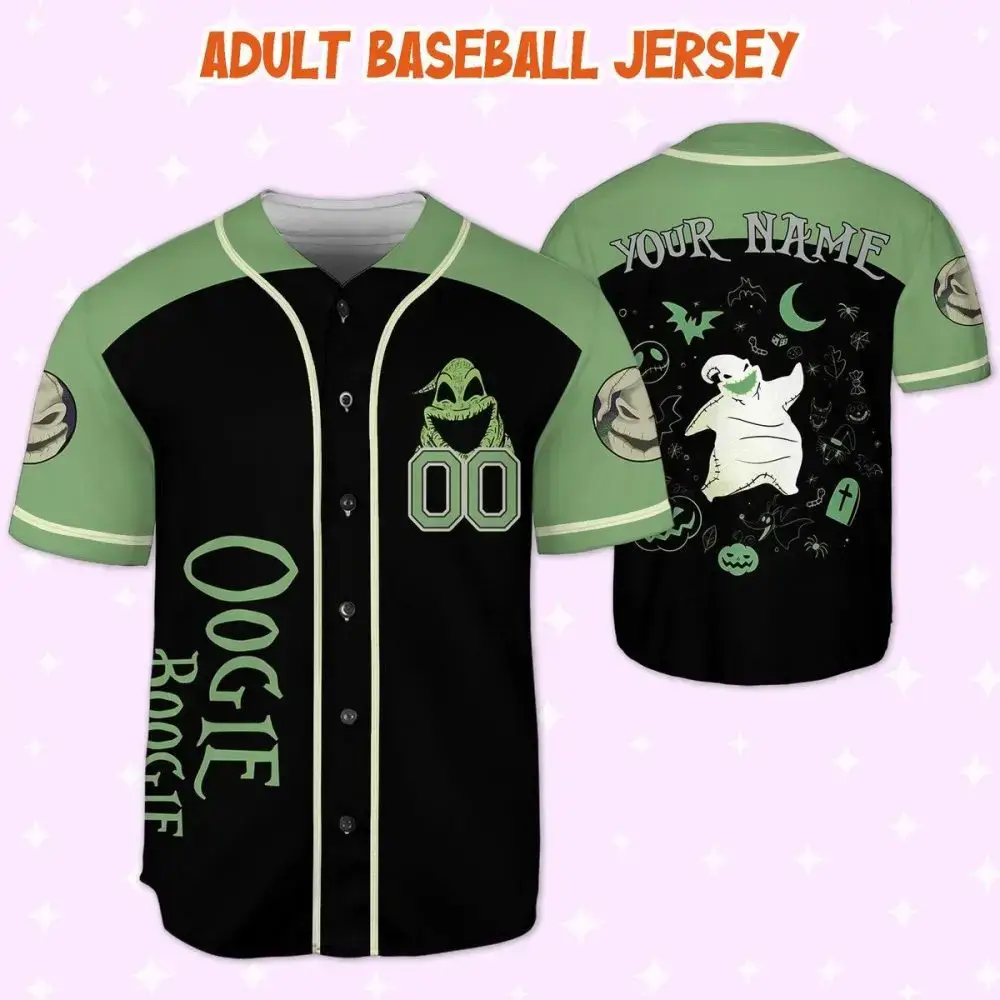 Custom Oogie Boogie Adult Baseball Jersey - Personalized Halloween Style Image