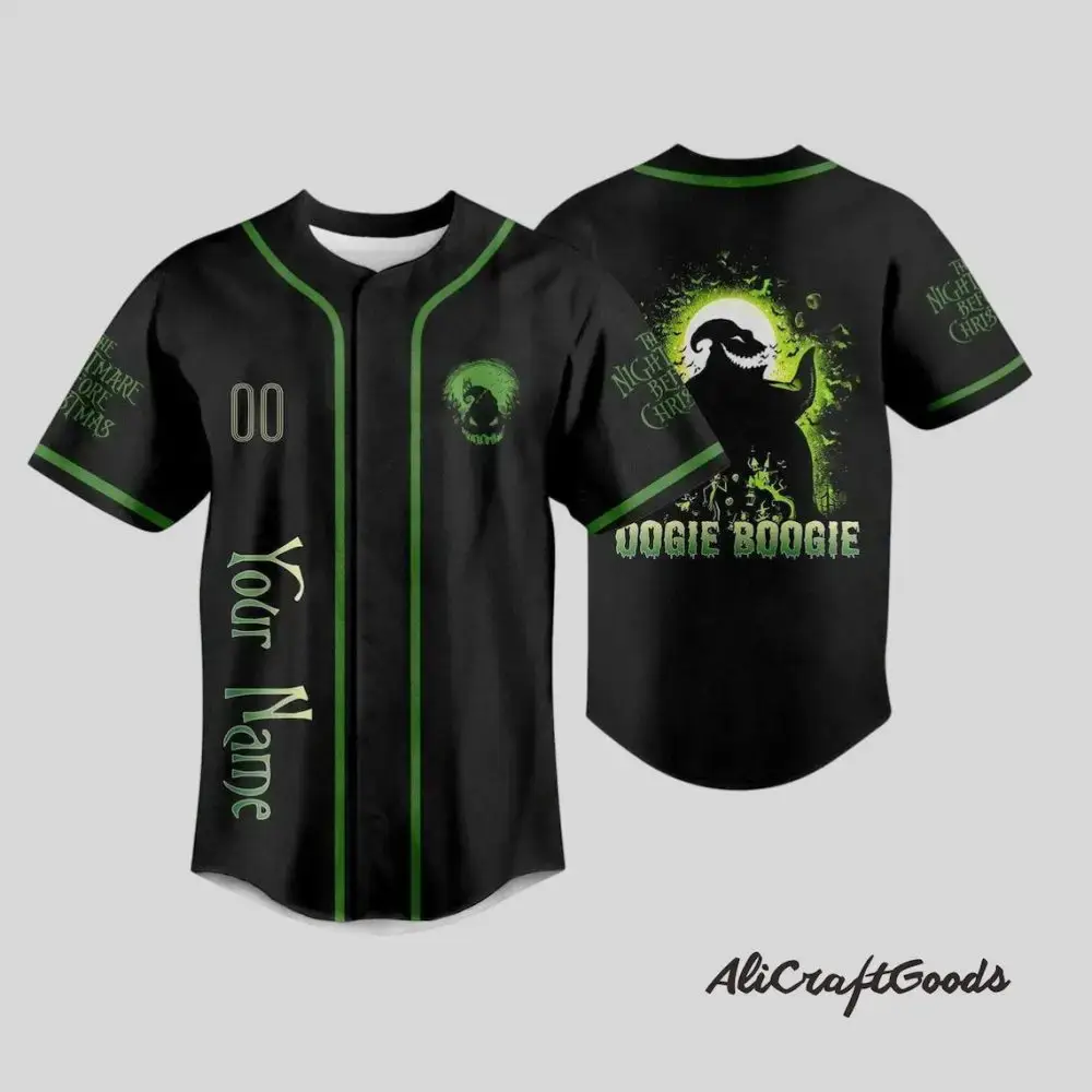 Custom Oogie Boogie Baseball Jersey - Nightmare Before Christmas Fan Gear Image