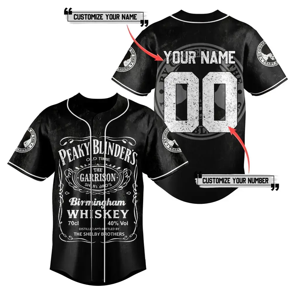 Custom Peaky Blinders Baseball Jersey - Personalize Name & Number - Unique Gift For Fans Image