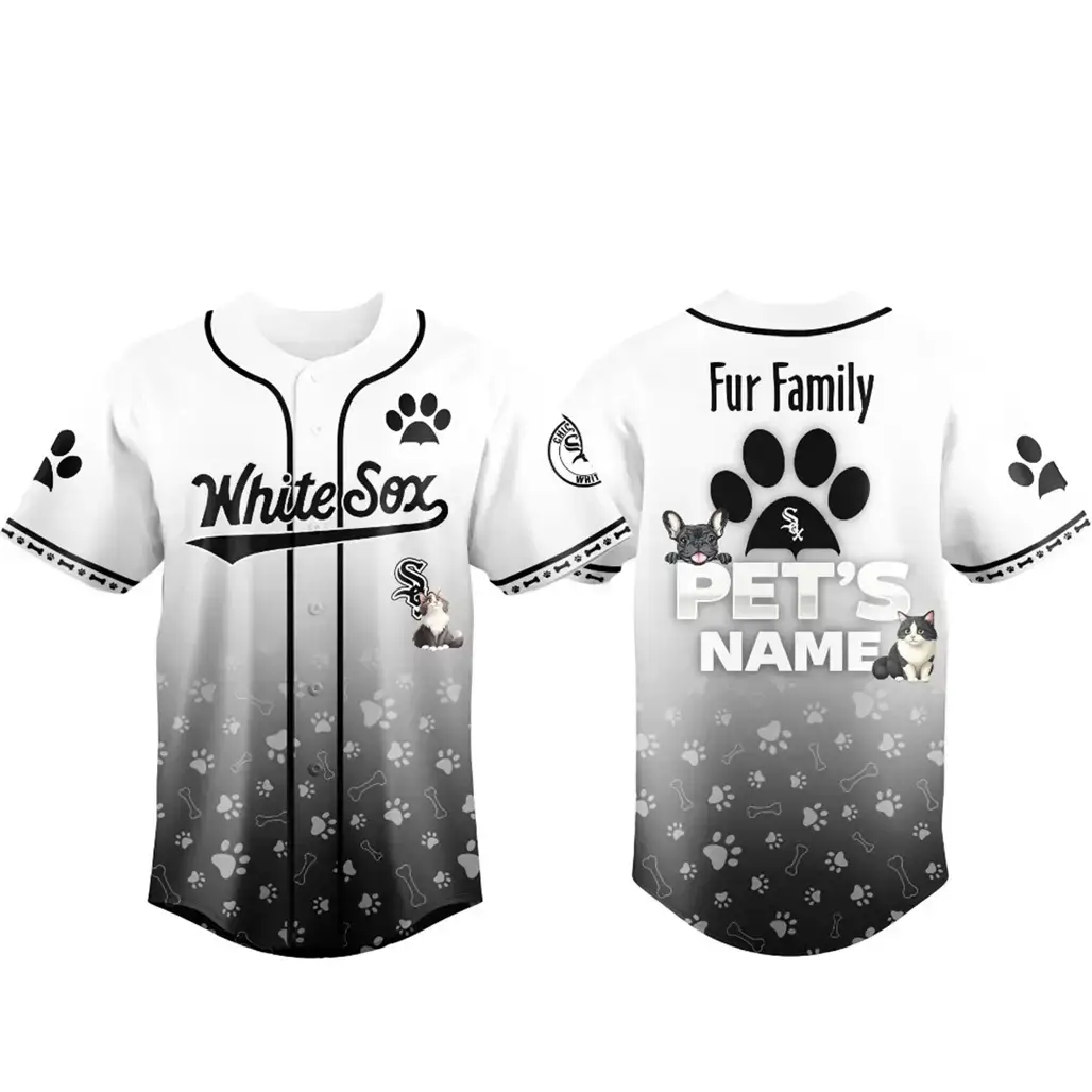 Custom Pet's Name Chicago White Sox Fur Family Pet Game Night 2026 Baseball Jersey Image