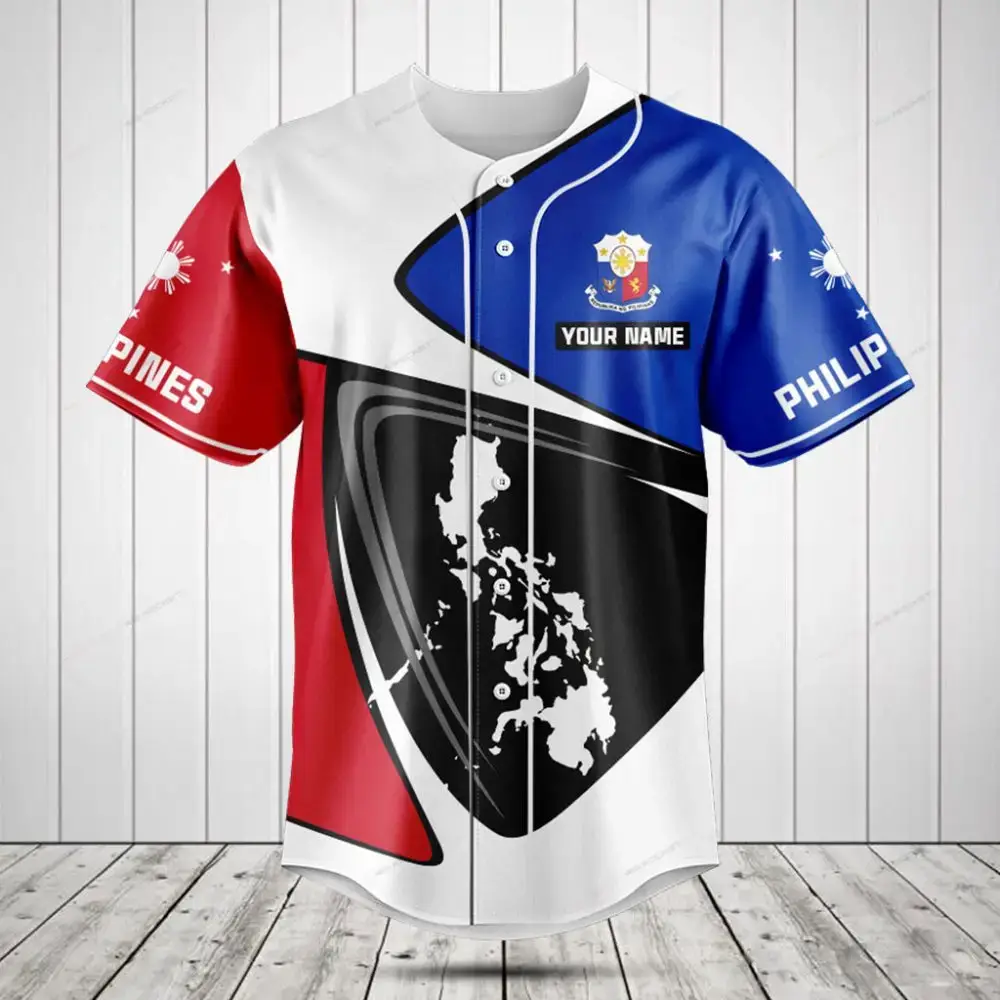 Custom Philippines Baseball Jersey – Personalized Name & Flag Design Image