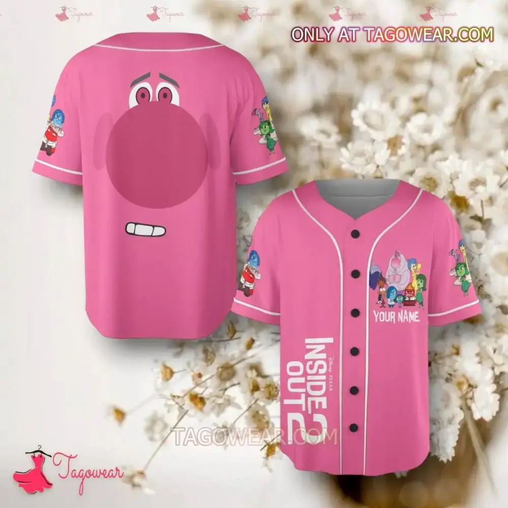Custom Pink Inside Out Baseball Jersey – Personalized Name & Unique Design Image