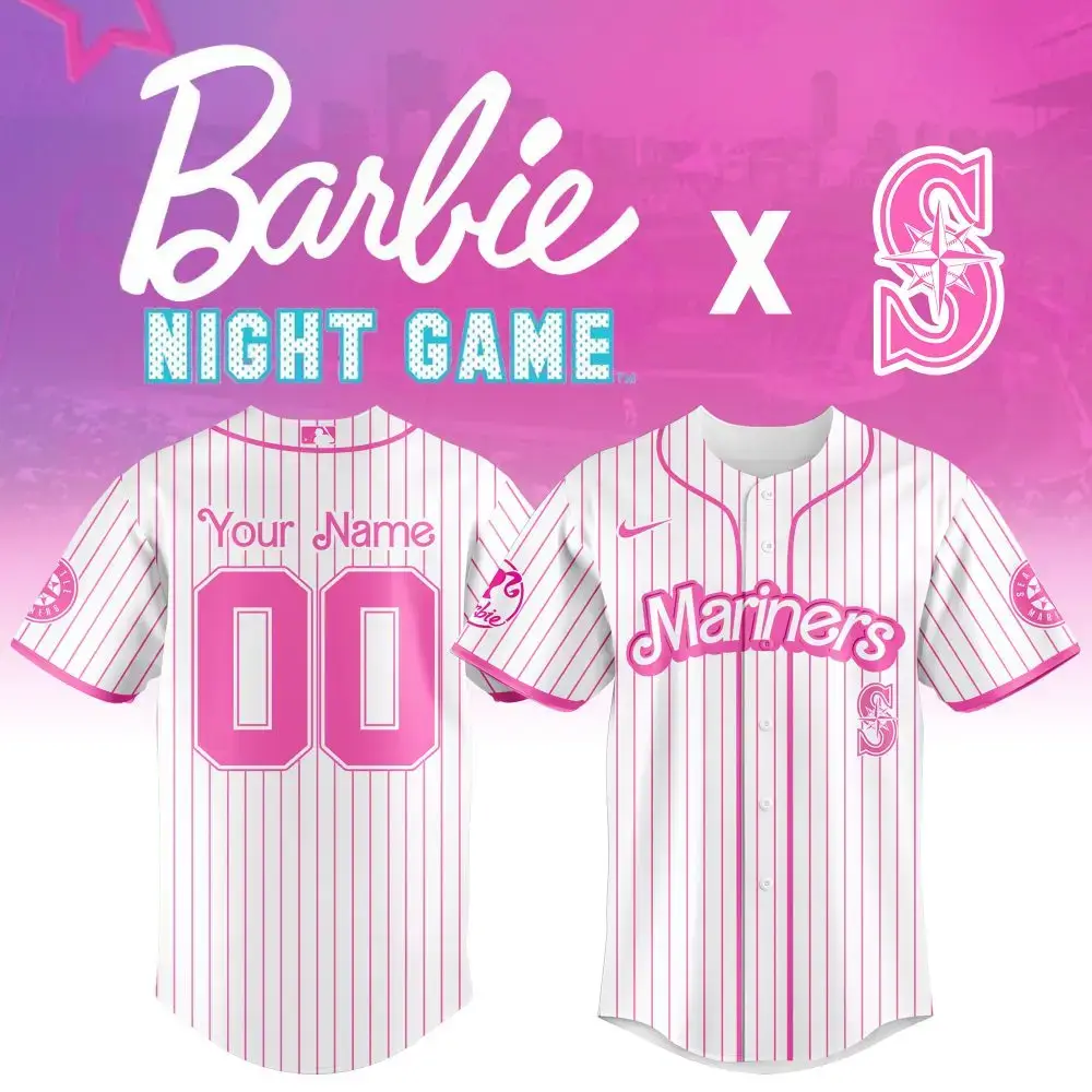 Custom Pink Mariners Jersey - Barbie Night Game Edition - Personalize Yours Now! Image