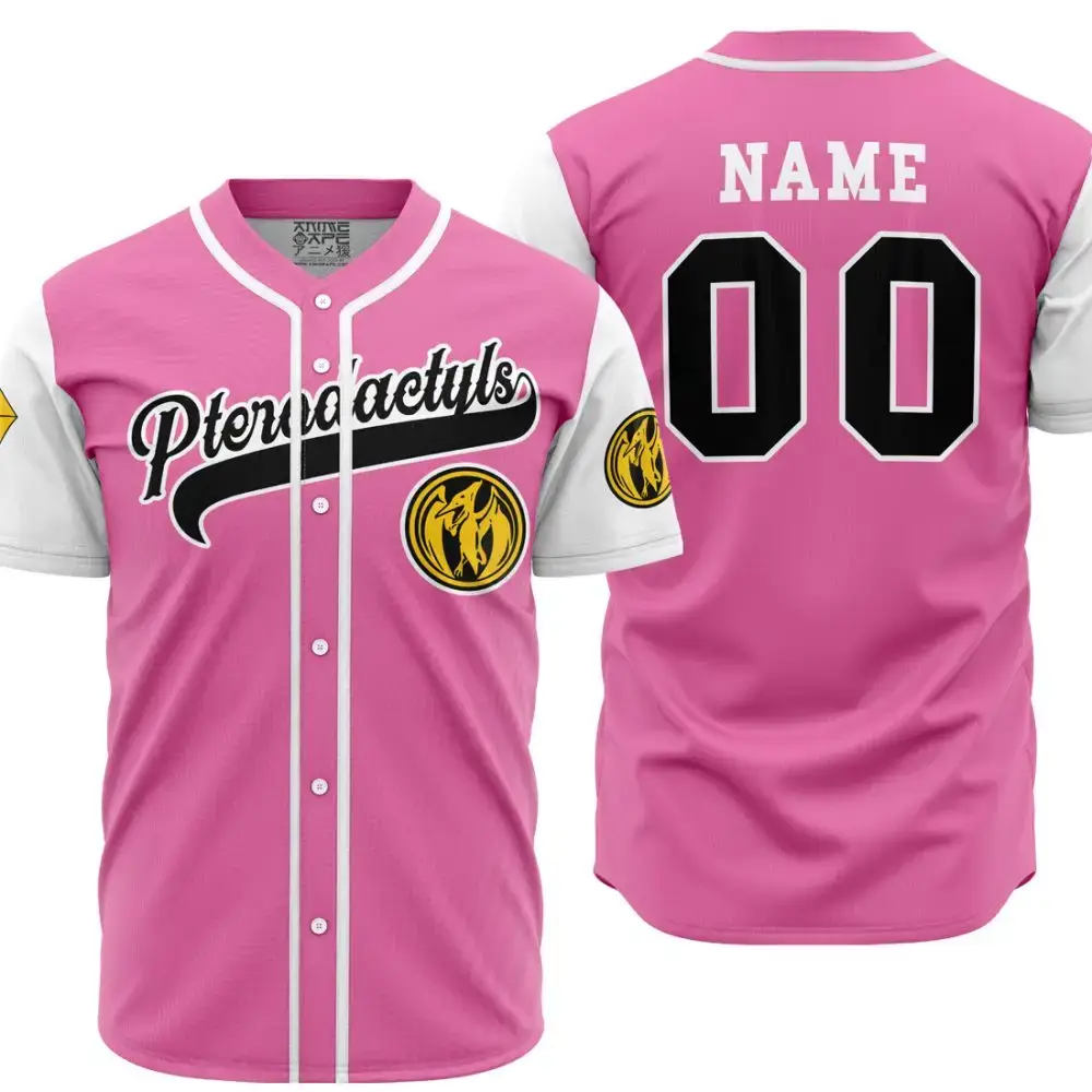 Custom Pink Pterodactyls Baseball Jersey – Personalized Name & Number, Stylish Team Gear Image
