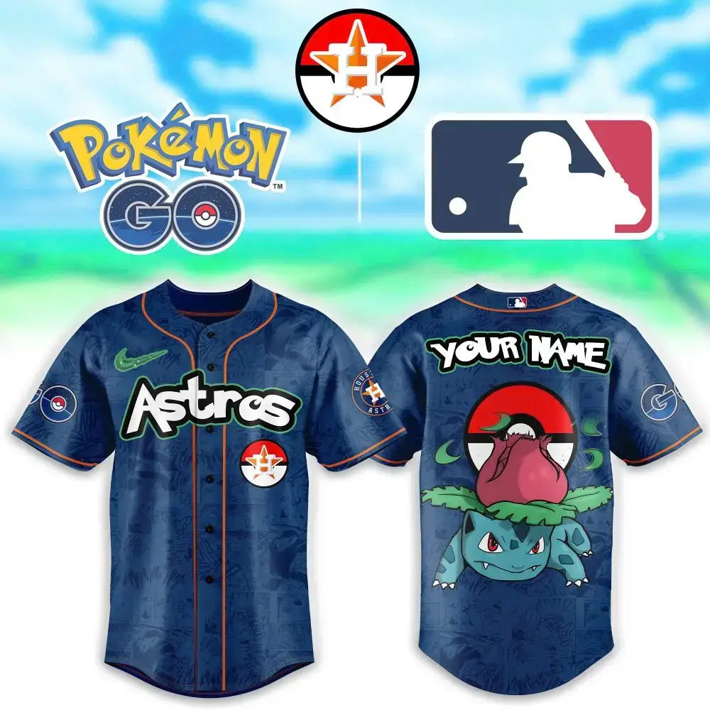 Custom Pokémon Astros Jersey - Personalize With Your Name - Perfect For Fans & Collectors! Image