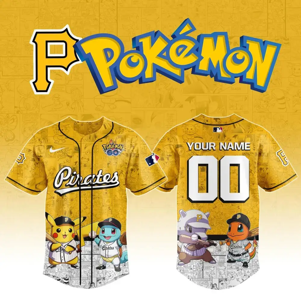 Custom Pokémon Baseball Jersey - Pikachu & Friends , Personalized Name & Number , Perfect Fan Gear! Image