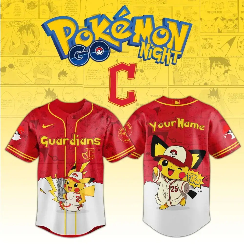 Custom Pokémon Baseball Jersey - Pikachu Design, Personalized Name, Limited Edition Image