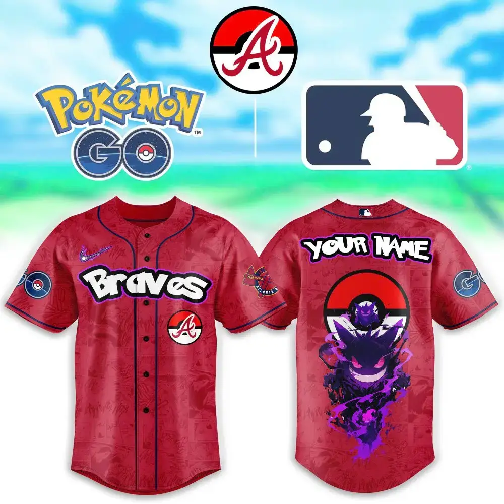 Custom Pokémon Go Braves Baseball Jersey - Personalized Fan Gear Image