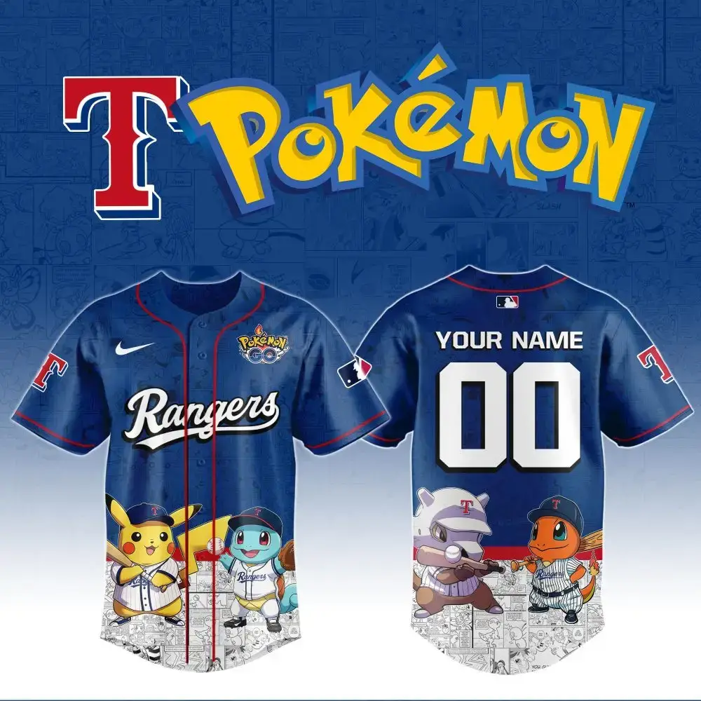 Custom Pokémon Rangers Baseball Jersey – Add Your Name & Number! Image