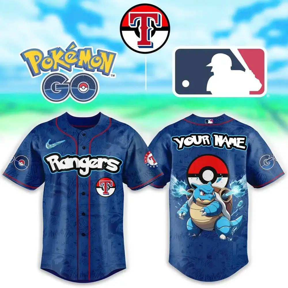 Custom Pokémon Rangers Baseball Jersey – Personalized Blastoise Design For Fans Image