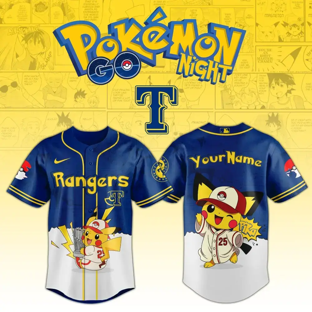 Custom Pokémon Rangers Baseball Jersey With Pikachu Design – Personalized Name! Image