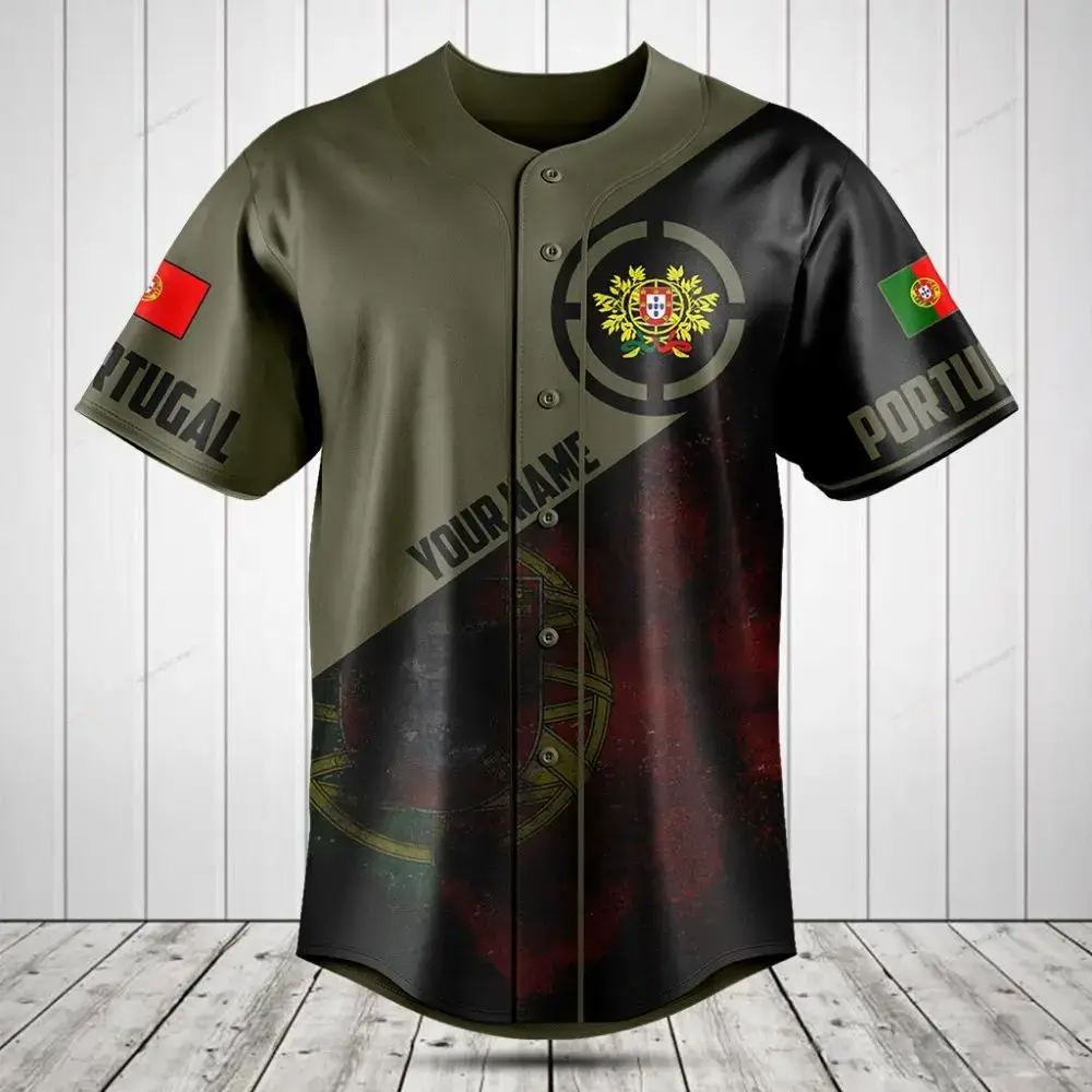 Custom Portugal Baseball Jersey – Personalized Name & Flag Design, Perfect Gift Idea Image