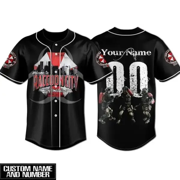 Custom Raccoon City Baseball Jersey – Personalized Name & Number – Unique Gift! Image