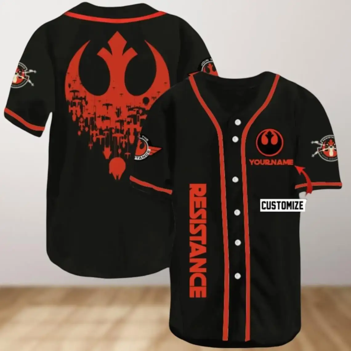 Custom Rebel Alliance Baseball Jersey - Personalized Star Wars Resistance Apparel Image