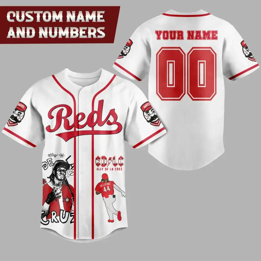 Custom Reds Baseball Jersey – Personalize Name & Number – Perfect Fan Gear! Image