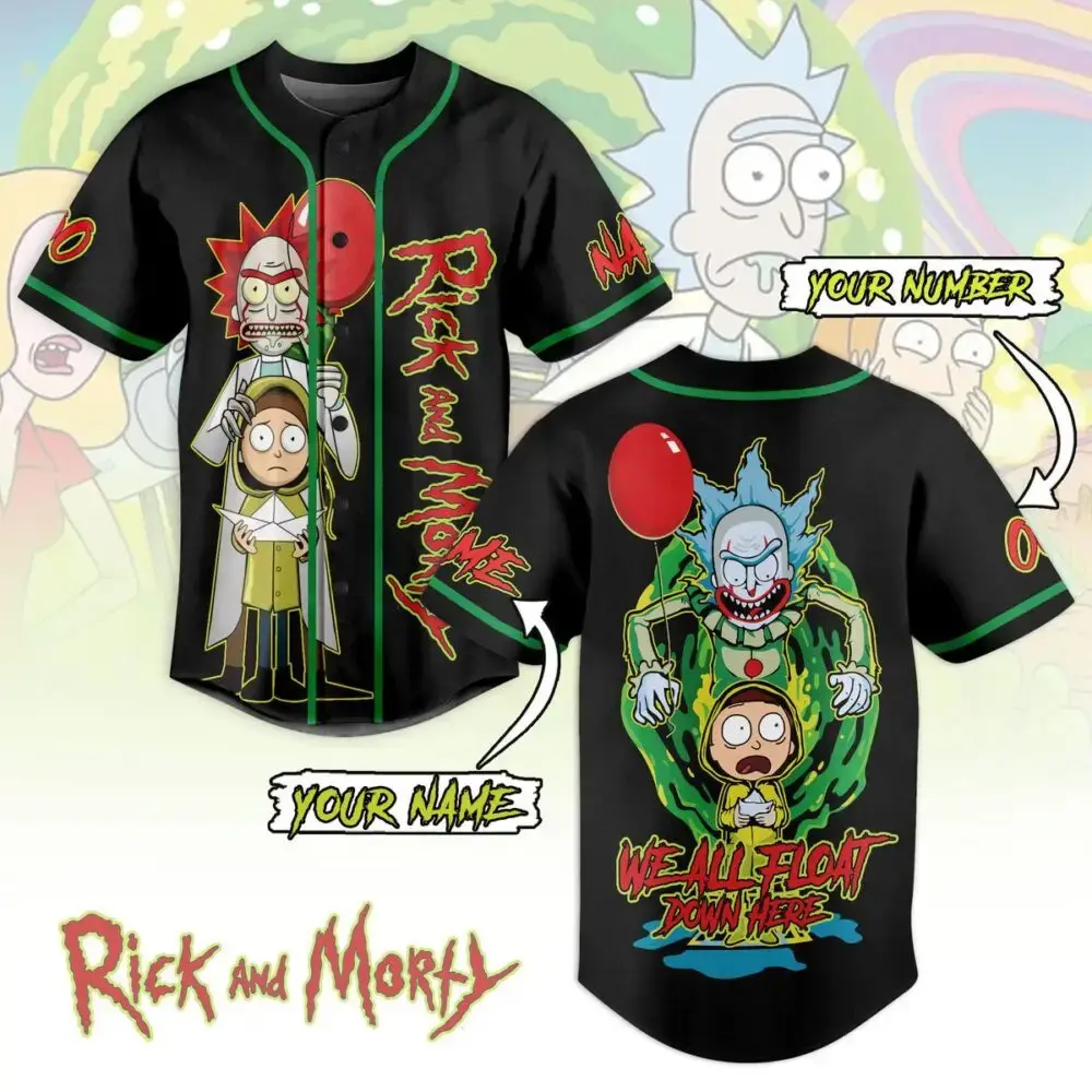 Custom Rick & Morty Baseball Jersey - Personalized Name & Number, Unique Gift Image