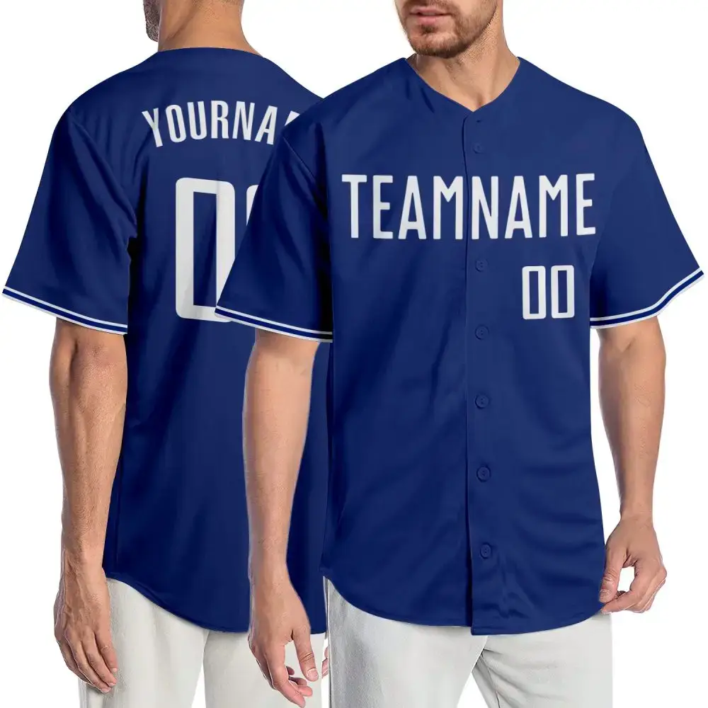 Custom Royal White Authentic Baseball Jersey Image