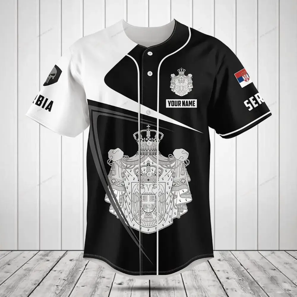 Custom Serbia Baseball Jersey - Personalized Name & Flag Design - Unique Gift Idea Image