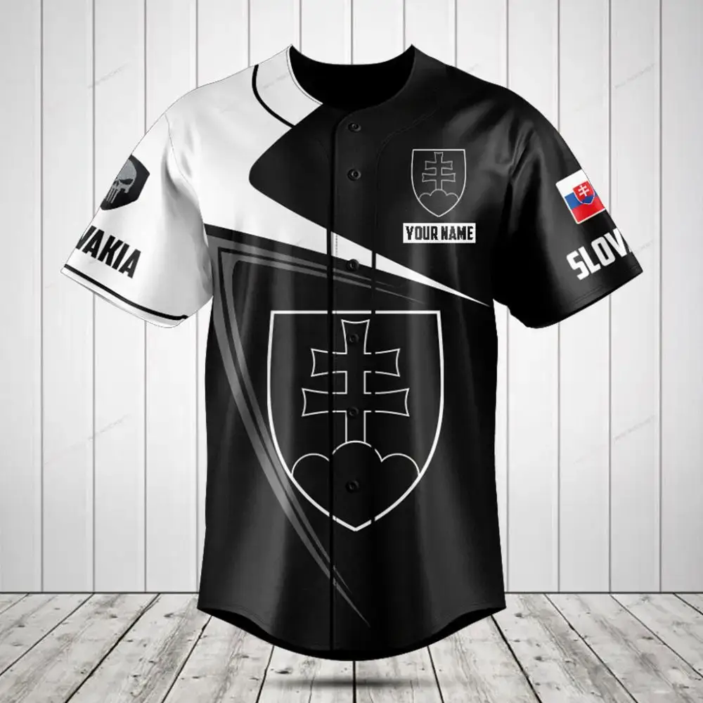 Custom Slovakia Baseball Jersey – Personalized Sportswear With Flag & Crest Design Image