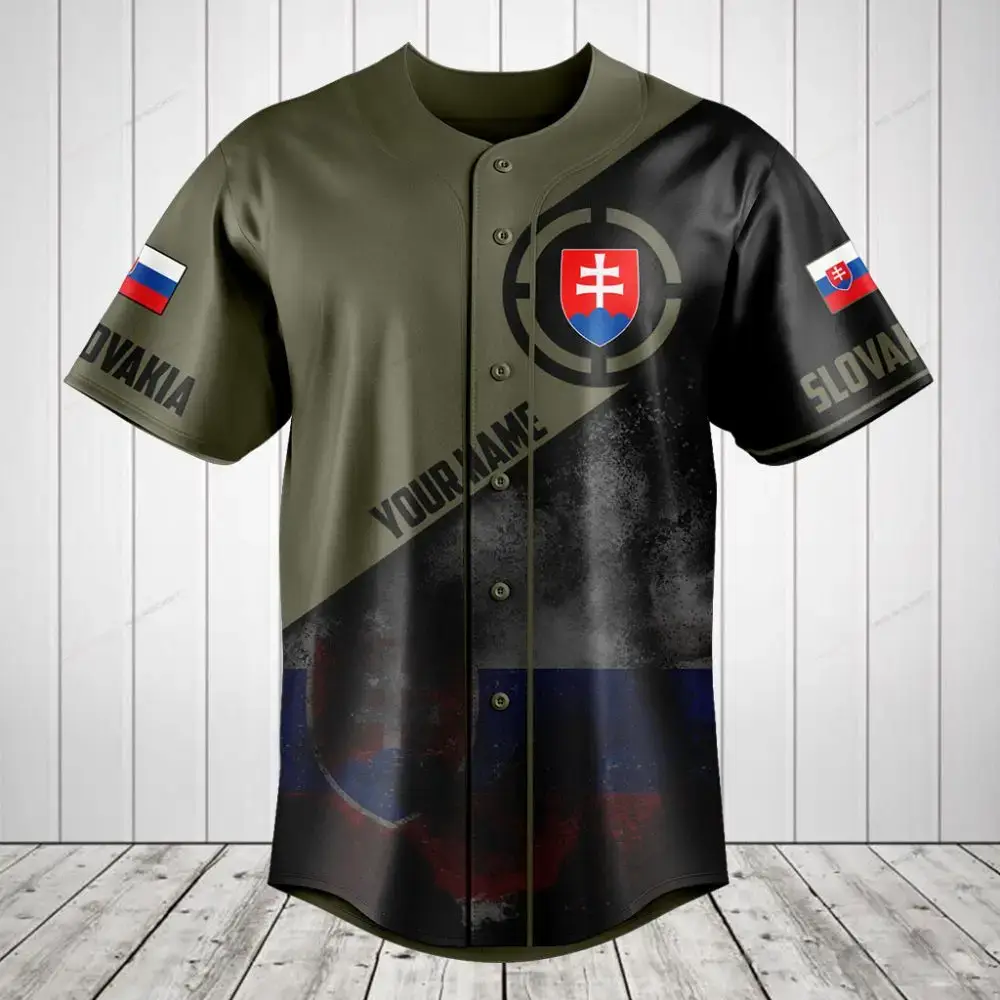 Custom Slovakia Baseball Jersey - Personalized Sportswear With Flag Design Image