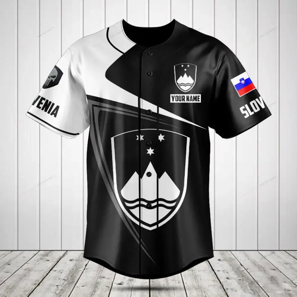 Custom Slovenia Baseball Jersey – Personalized Name & Flag Design, Unisex Sportswear Image