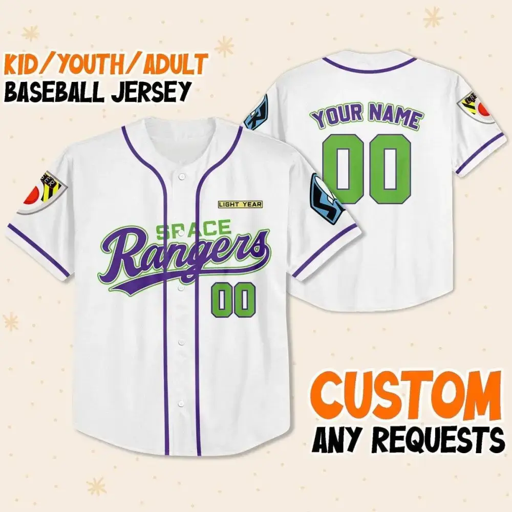 Custom Space Rangers Baseball Jersey - Kid/Youth/Adult Sizes - Personalize Your Own! Image