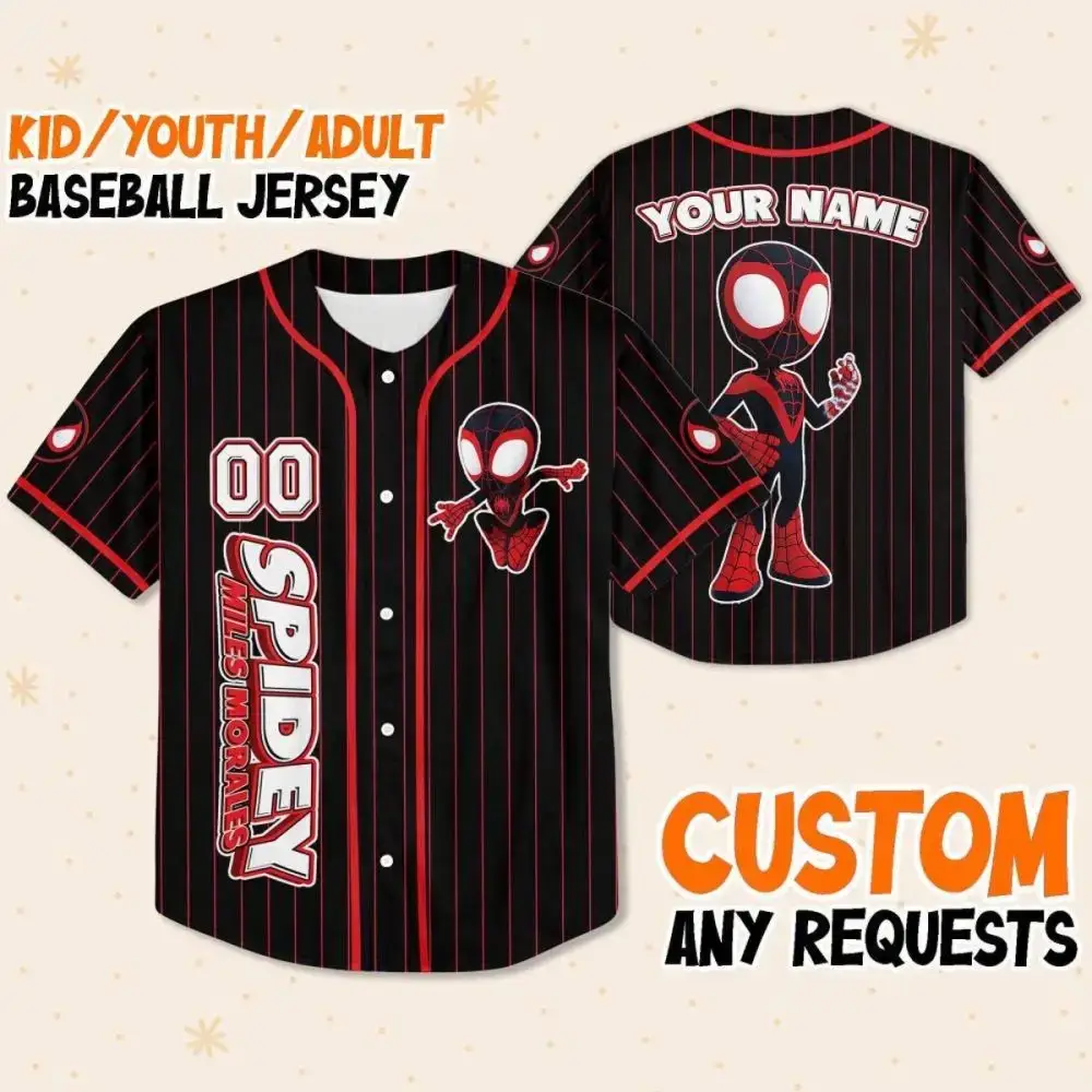 Custom Spider Hero Baseball Jersey For Kids/Youth/Adults – Add Your Name! Image