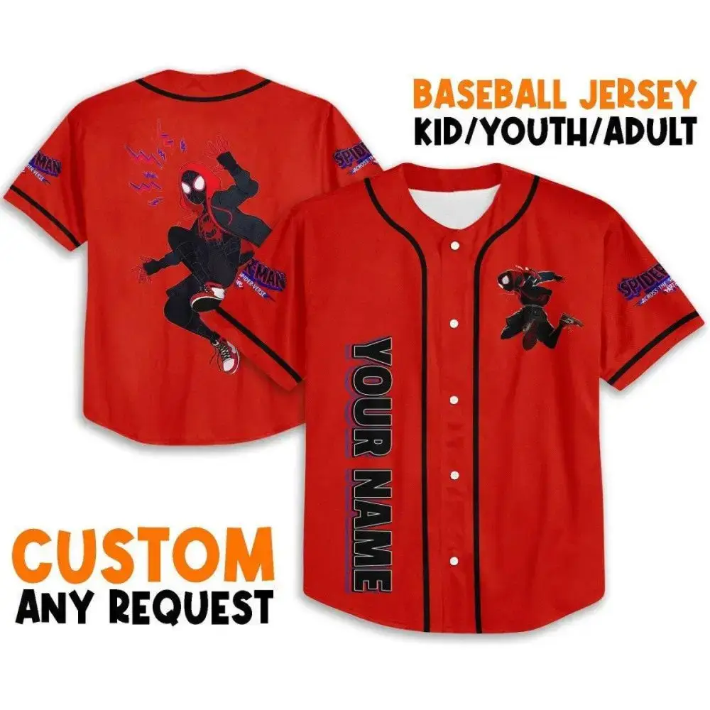 Custom Spider Hero Baseball Jersey For Kids/Youth/Adults - Personalized Design Image