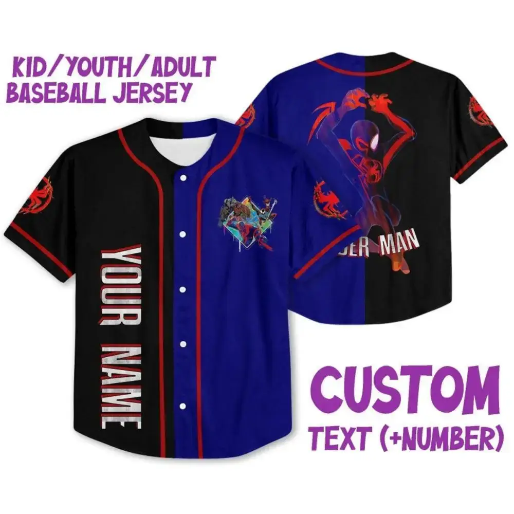 Custom Spider Hero Baseball Jersey For Kids/Youth/Adults - Personalized Name & Number Image