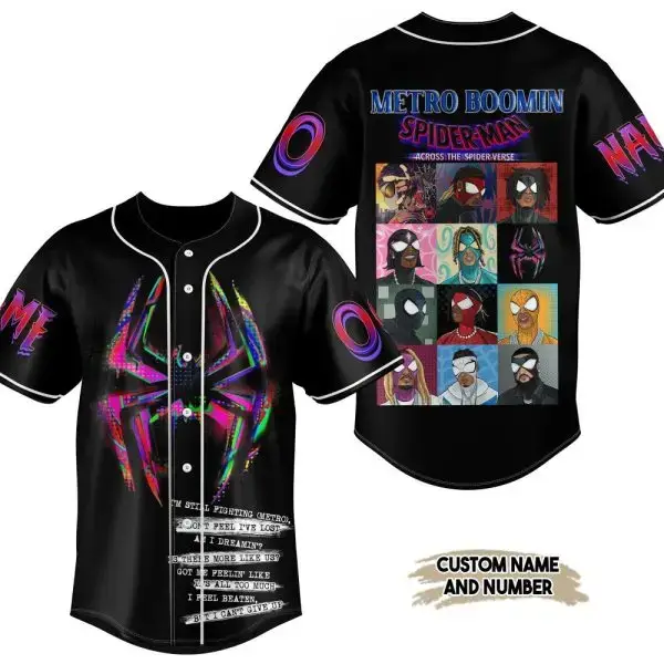 Custom Spider-Verse Baseball Jersey – Vibrant Design & Personalization Options Image