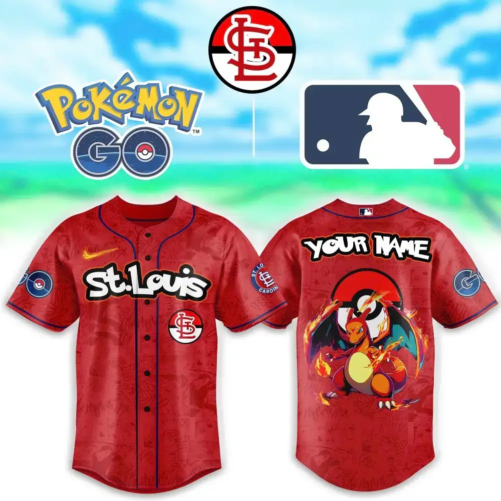 Custom St. Louis Baseball Jersey - Pokémon Design, Add Your Name, Perfect Gift! Image