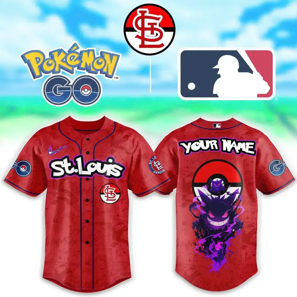 Custom St. Louis Baseball Jersey - Pokémon Go Edition With Gengar Design Image